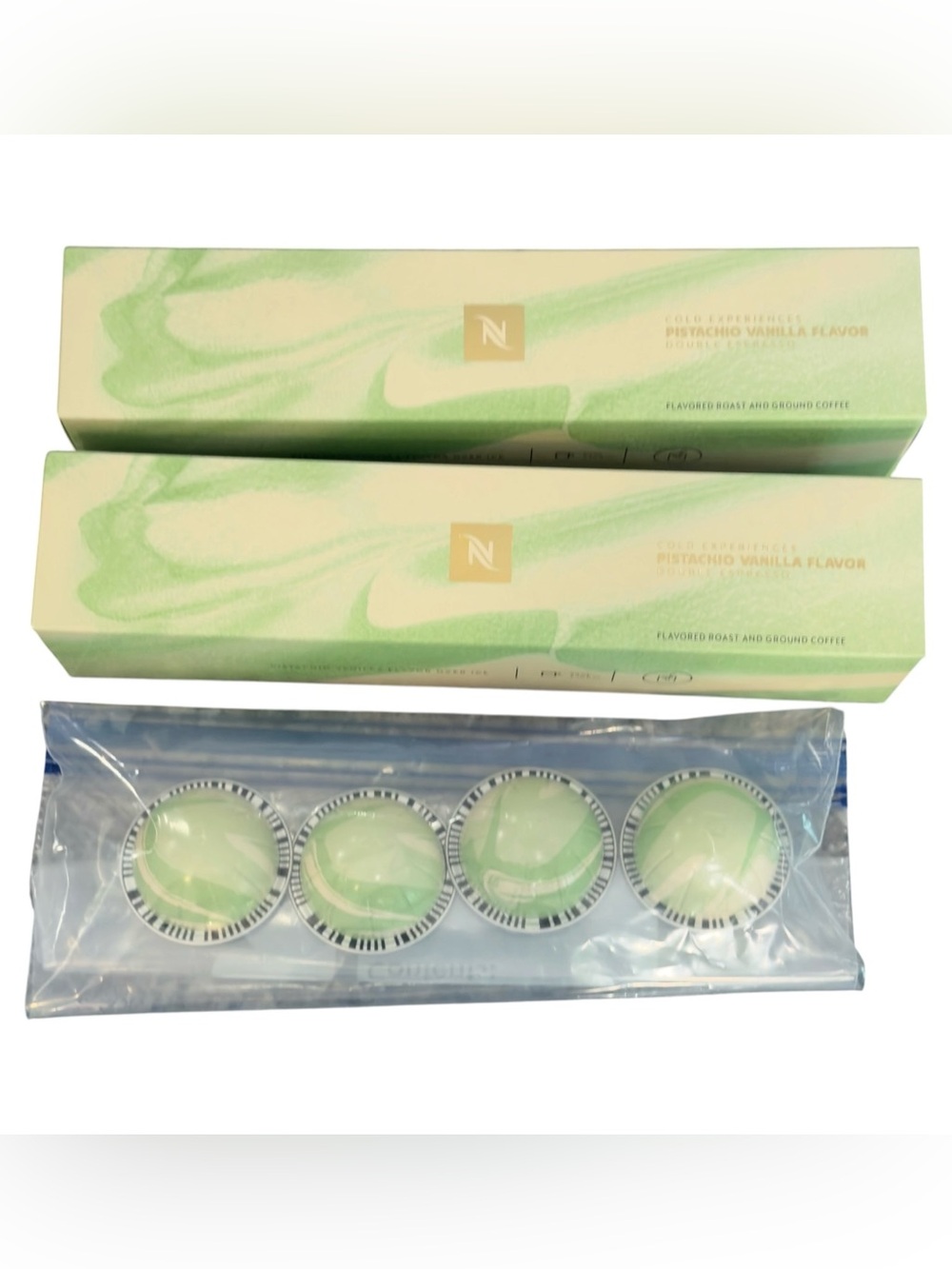 Nespresso Vertuo 24 Pistachio Vanilla Flavor Over Ice Pods.